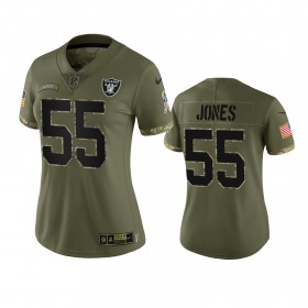Maillot Las Vegas Raiders Chandler Jones 55 Olive 2022 Salute To Service Limited - Femme